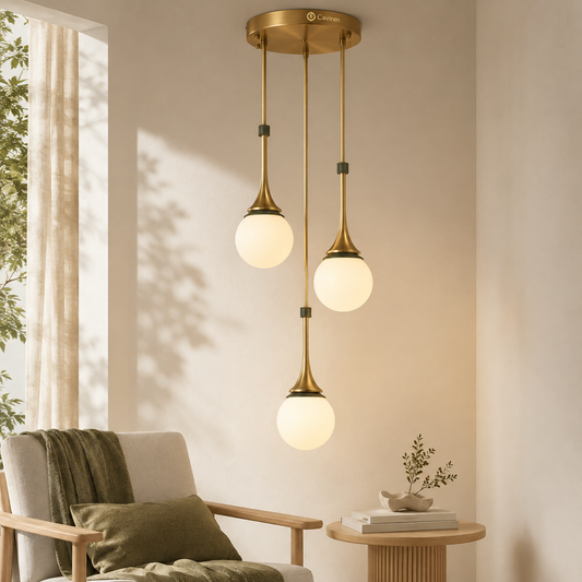 Caviren Halo Triple Orb Pendant Light