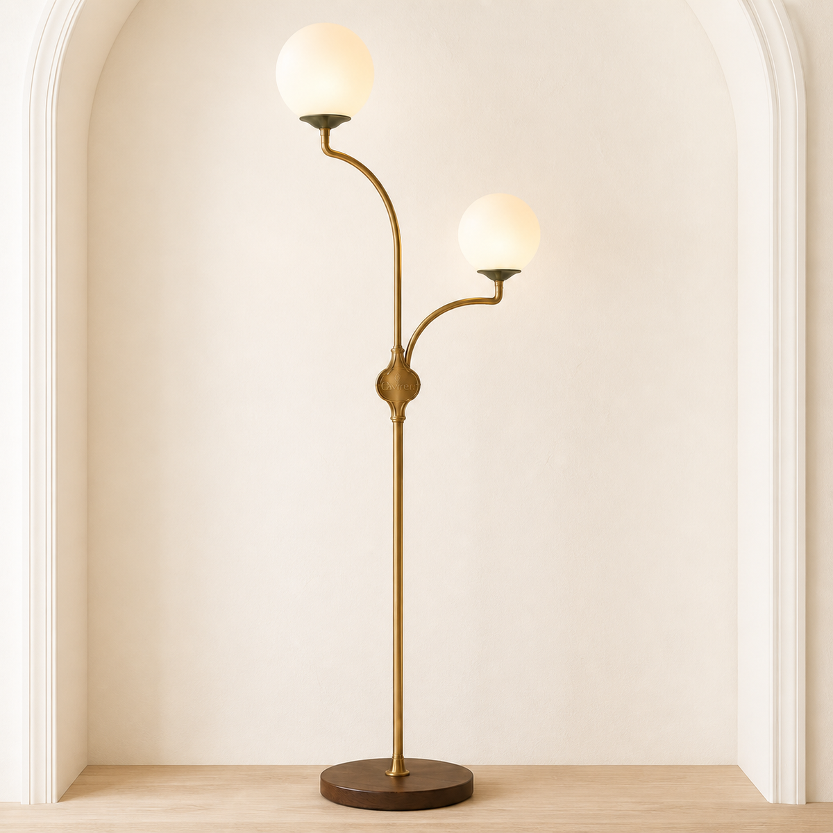 Caviren Arc Duet Globe Floor Lamp