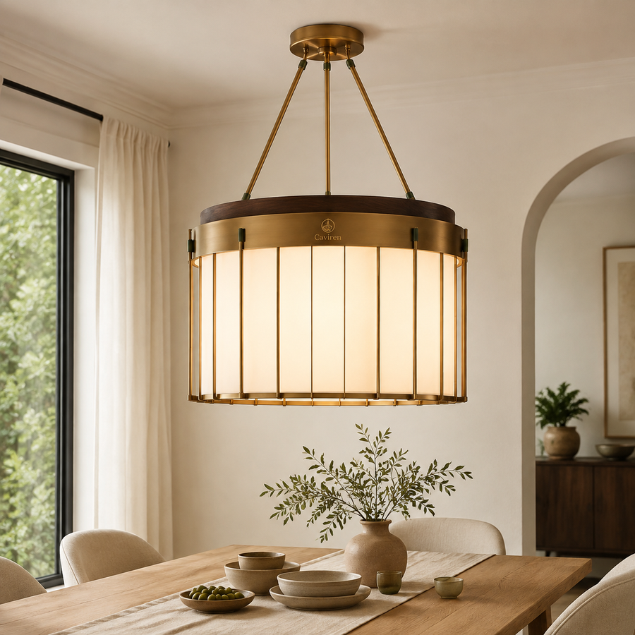 Caviren Line Drum Halo Pendant