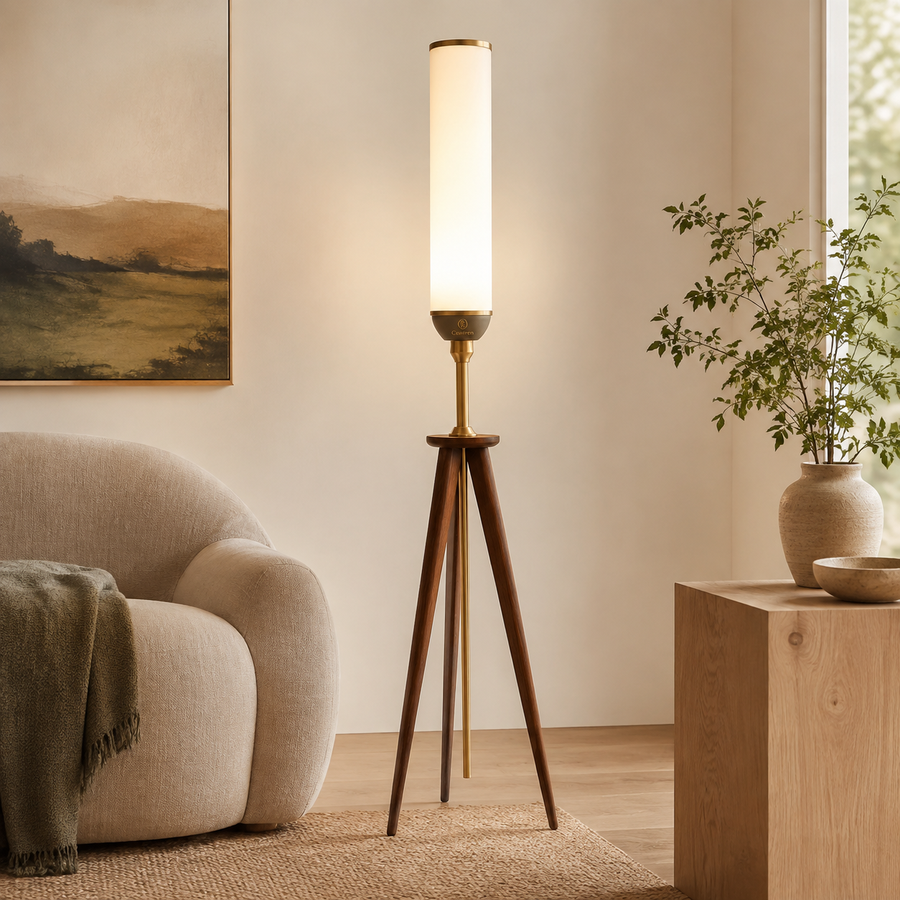 Caviren Arc Tripod Column Floor Lamp