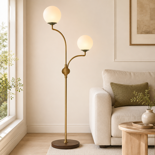 Caviren Arc Duet Globe Floor Lamp